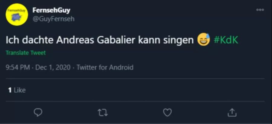 «Ich dachte Andreas Gabalier kann singen», schreibt ein weiterer User.