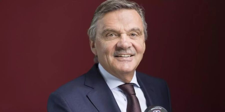Rene Fasel, Präsident der Internationalen Eishockey-Föderation IIHF. Foto: Gaetan Bally/KEYSTONE/dpa