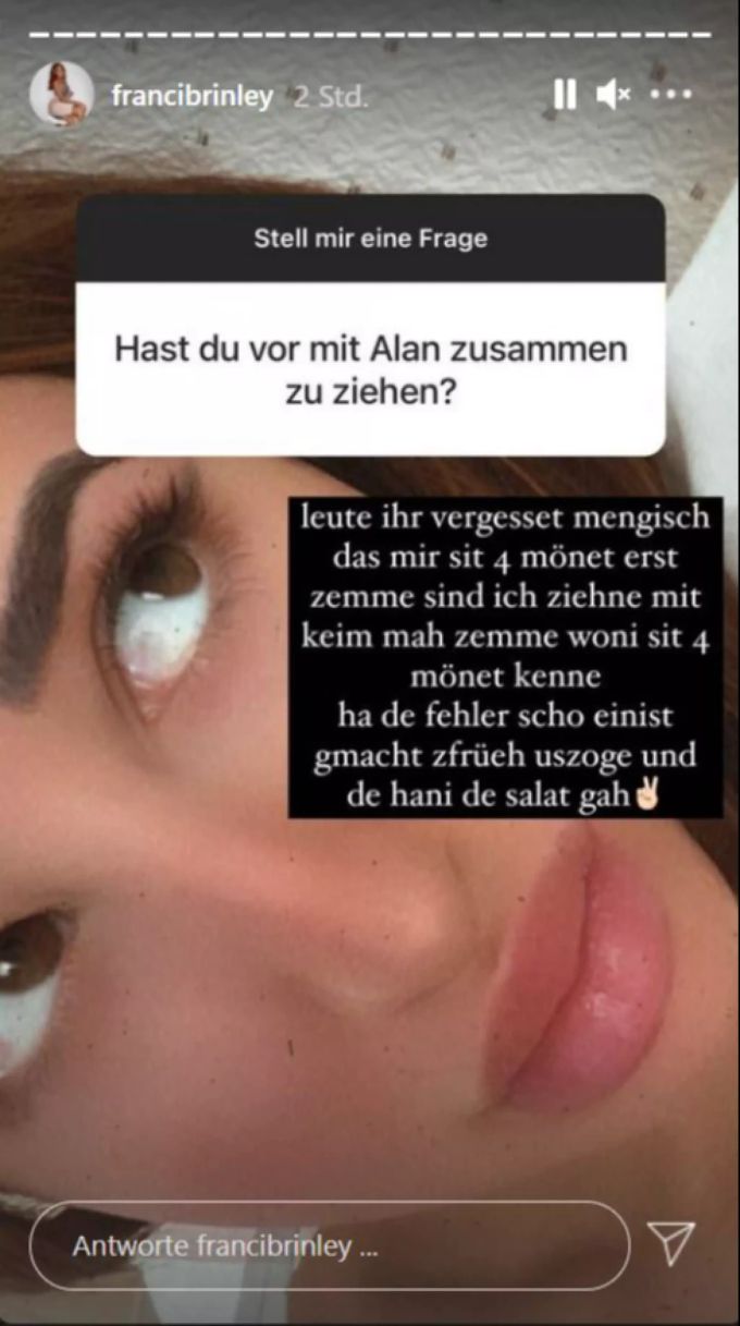 Franci will gar noch nicht ans Zusammenziehen denken. franci