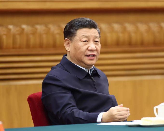 Xi Jinping, Präsidenten von China, spricht, während er einer Sitzung. Xi Jinping Joe Biden