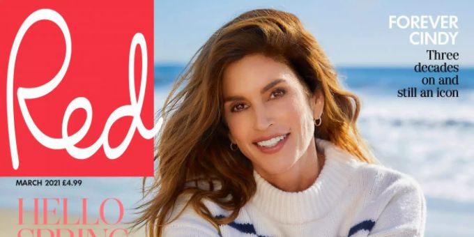 Cindy Crawford auf der Titelseite des Magazins «Red». Cindy Crawford