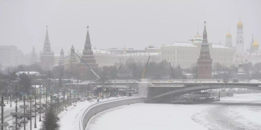 Schneesturm über Moskau