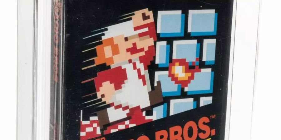 Die Vorderseite des original verpackten «Super Mario Bros.»-Computerspiels aus dem Jahr 1985. Foto: -/Heritage Auctions/dpa