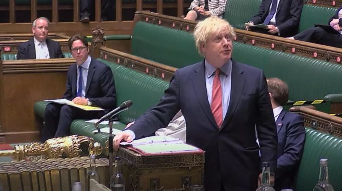 Boris Johnson, Premierminister von Grossbritannien, wird scharf kritisiert wegen der Corona-Massnahmen. Foto: House Of Commons/PA Wire/dpa boris johnson