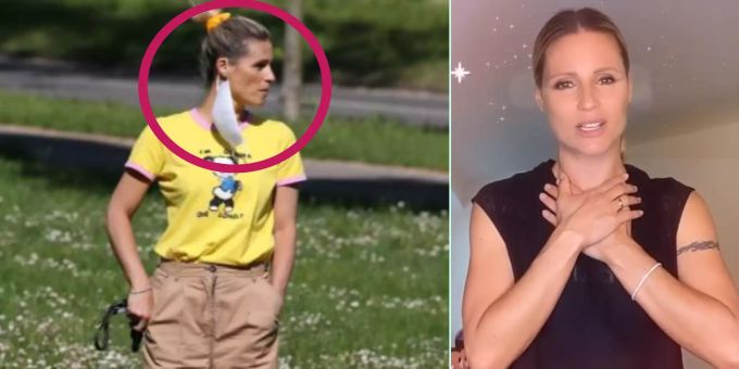 Hoppla - Michelle Hunziker flattert die Corona-Schutzmaske um die Ohren