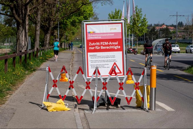 Präventionsmassnahmen bei der Zufahrtsstrasse zum Psychiatrie Zentrum Münsingen.