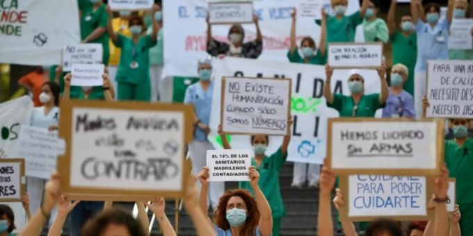 Demonstration für mehr Geld für Krankenhäuser in Madrid Demonstration für mehr Geld für Krankenhäuser in Madrid