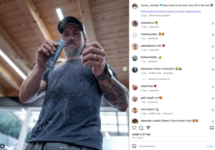 Marcel Hirscher postet Fotos aus seinem Training auf Instagram.