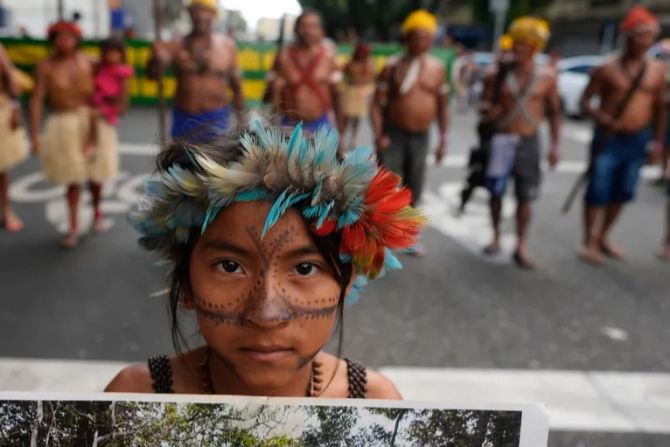 Klimagipfel Proteste Indigene Menschen