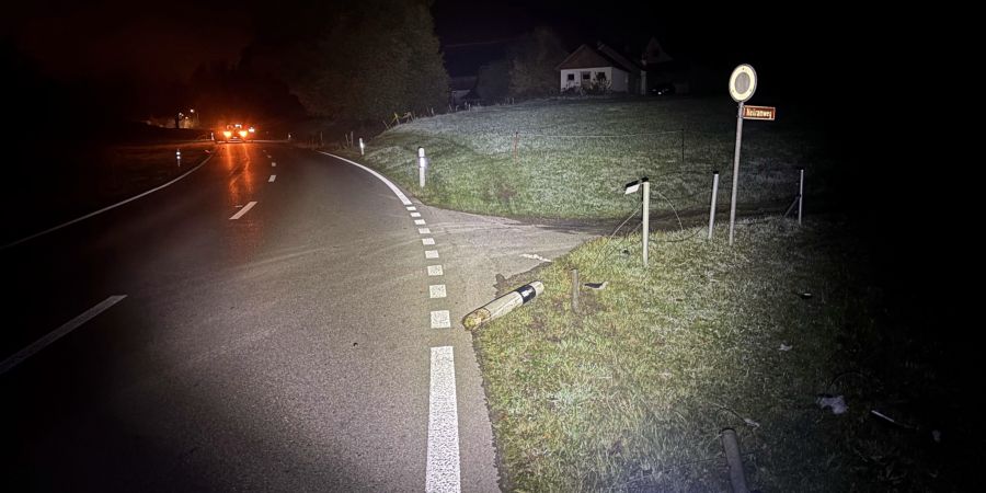 Unfallstelle in Wittenbach