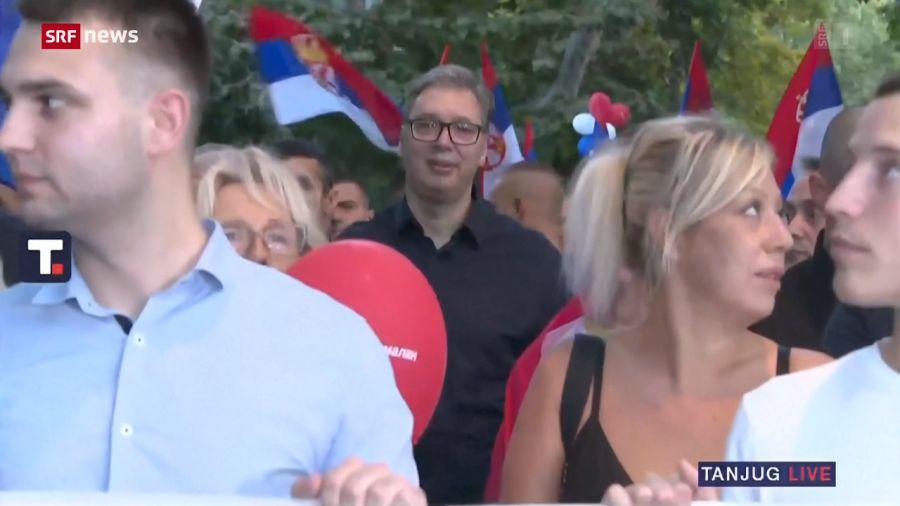 Präsident bei Demo
