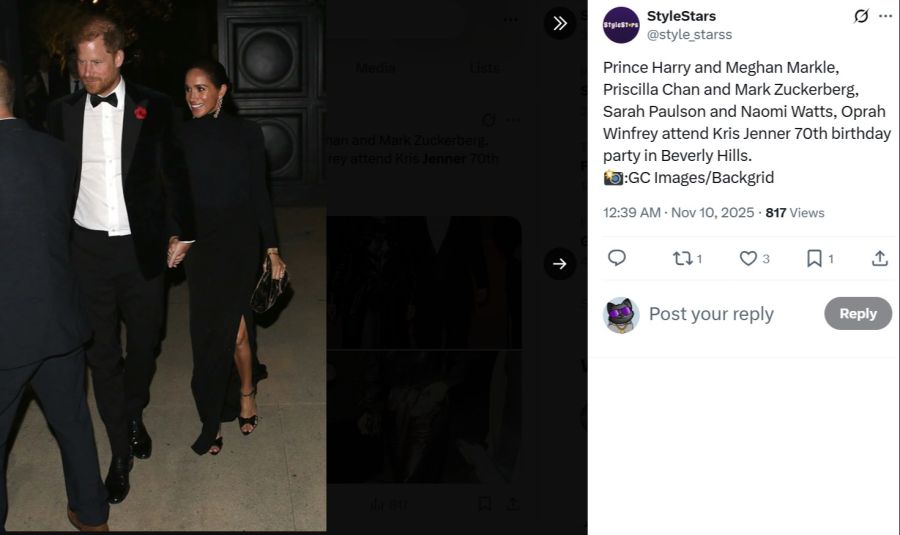 Meghan glänzt in hautenger schwarzer Bluse und Wickelrock – Harry behält ernsten Blick.