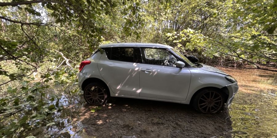 Der Fahrer gab an, dass er wegen eines technischen Problems nicht genügend abbremsen konnte. Sein Auto kam in der Murg zum Stillstand.