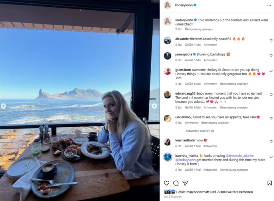 Lindsey Vonn lädt ihre Batterien in Afrika auf.
