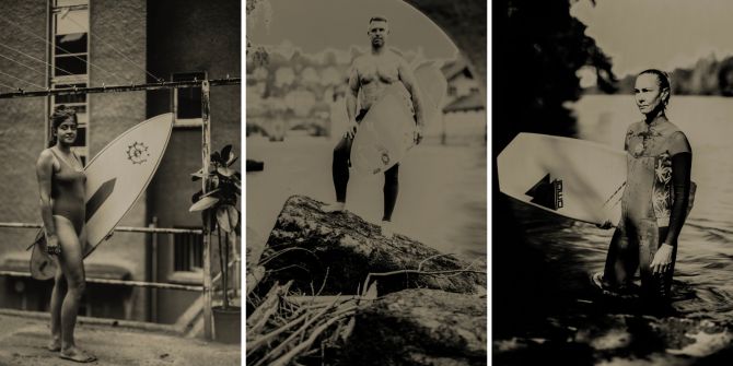 Fluss-Surfer-Szene