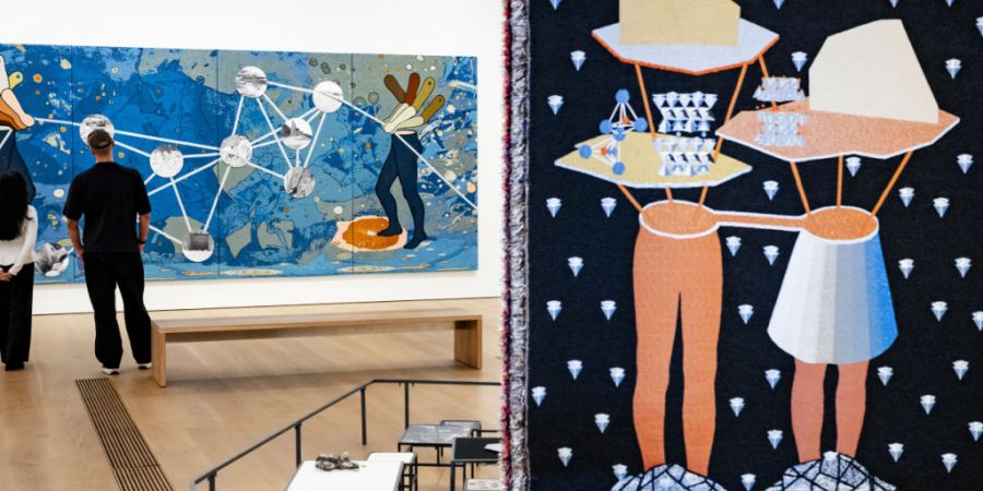 In ihren Werken fragt die Künstlerin Otobong Nkanga oft nach der Beziehung von Körper und Boden. Zu sehen ist dies in der Ausstellung «I dreamt of you in colours».