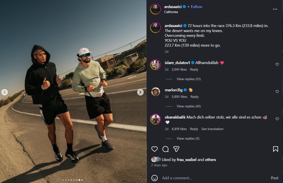 Der 28-Jährige nimmt seine Community auf Social Media auf all seinen Extrem-Abenteuern mit.