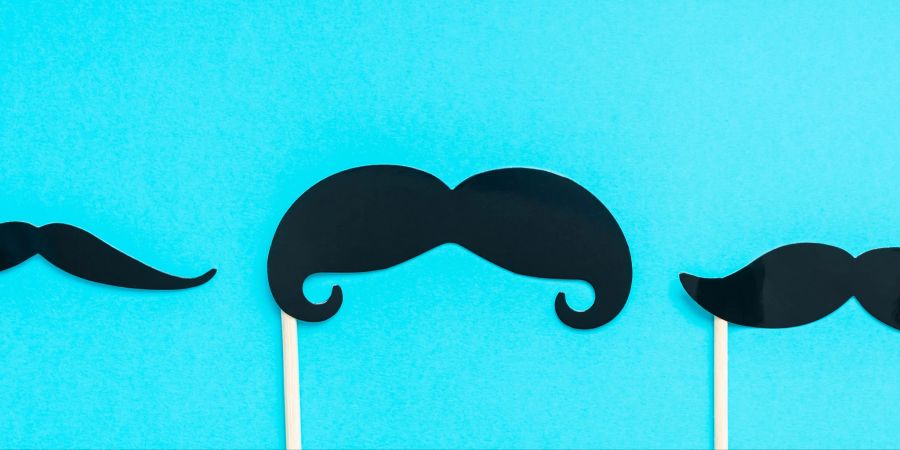 schnurrbart, mustache, blauer hintergrund