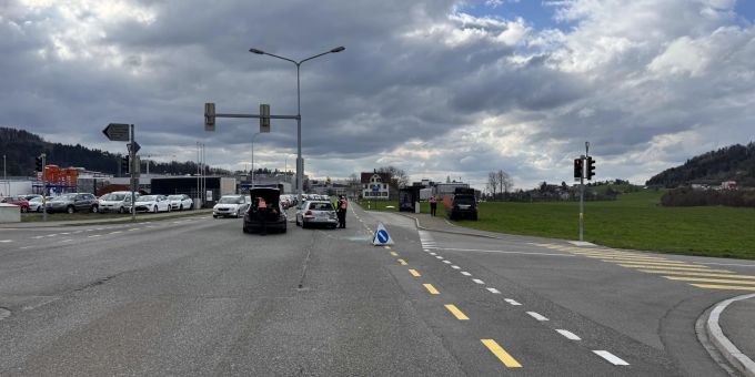 Unfallort Zürcher Strasse in St. Gallen. Unfallort Zürcher Strasse