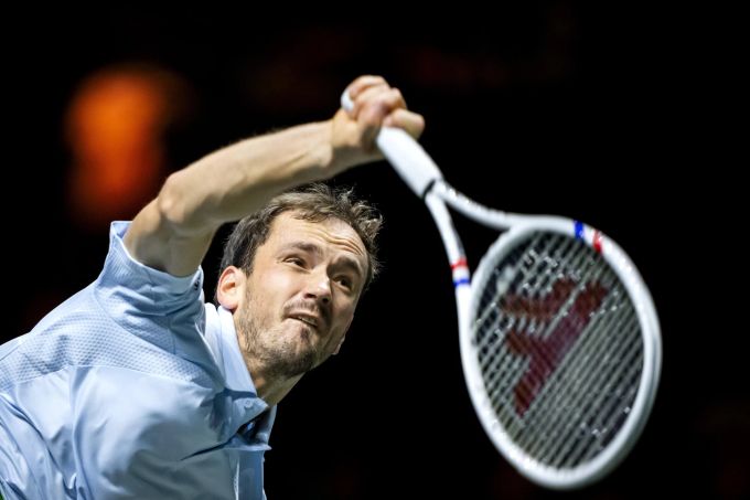 Daniil Medwedew im Spiel gegen Stan Wawrinka. Daniil Medwedew