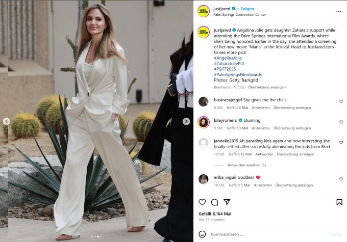 Angelina Jolie am 3. Januar 2025 auf dem «Palm Springs International Film Festival». Angelina Jolie
