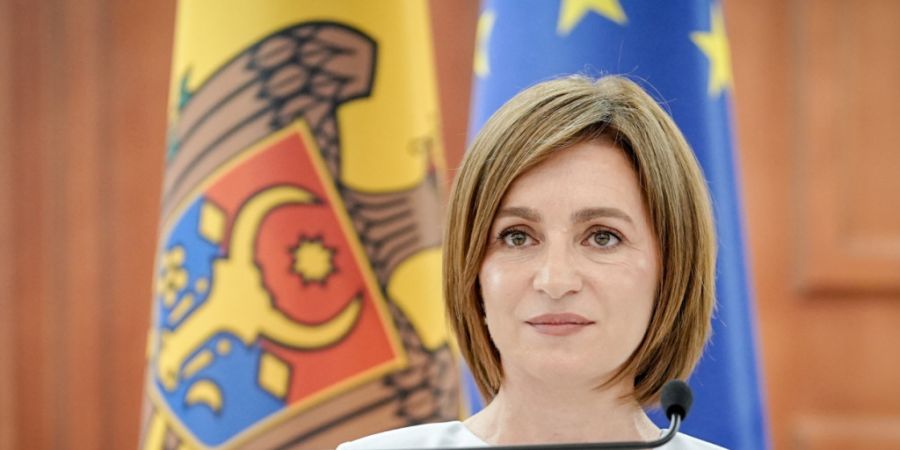ARCHIV - Maia Sandu, Präsidentin der Republik Moldau, gibt im Präsidentenpalast eine Pressekonferenz. Foto: Kay Nietfeld/dpa
