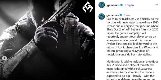 «Black Ops 7» soll noch 2025 erscheinen. black ops 7
