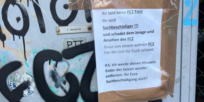 Ein FCZ-Graffiti sorgt für Ärger. FCZ