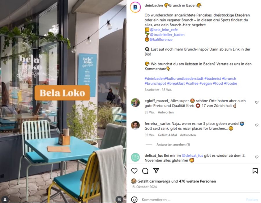 Ein Blick auf einen Aussenplatz im Lokal «Bela Loko».