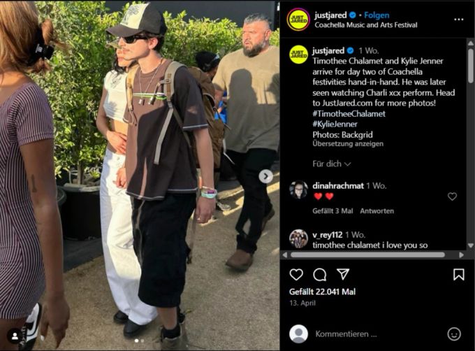 Kylie Jenner und Timothée Chalamet setzten beim Coachella 2025 auf einfache, lässige Outfits. Coachella 2025