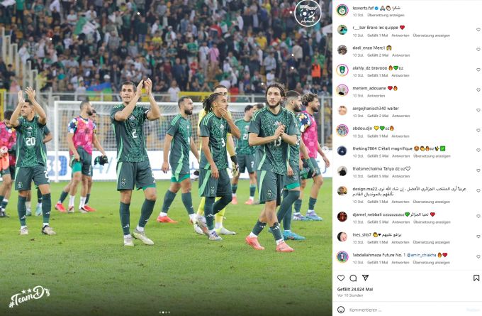 Jaouen Hadjam (r.) von YB im Trikot der algerischen Nationalmannschaft. YB