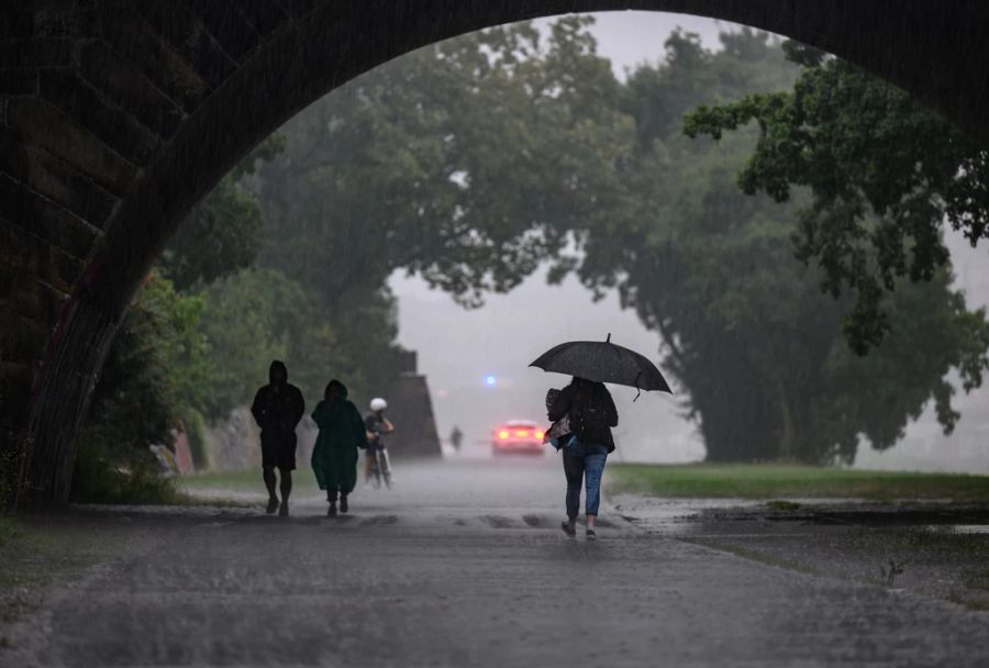 Über das Wochenende werden, wie hier in Dresden (D), in Südostdeutschland, Österreich, Tschechien und Polen heftige Regenfälle erwartet. (Symbolbild)