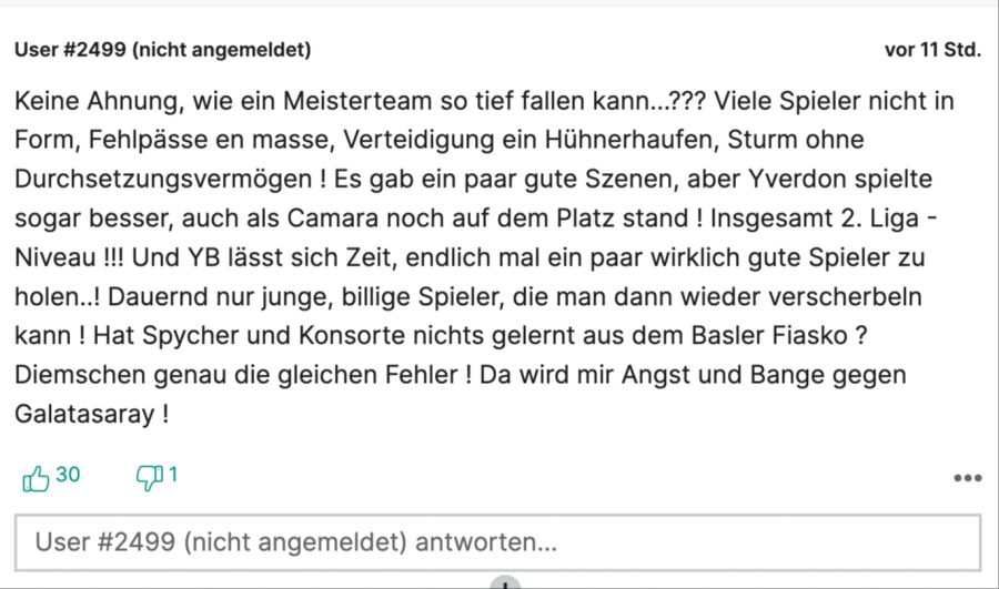 Dieser User hat wenig Optimismus vor dem CL-Quali-Duell mit Galatasaray.