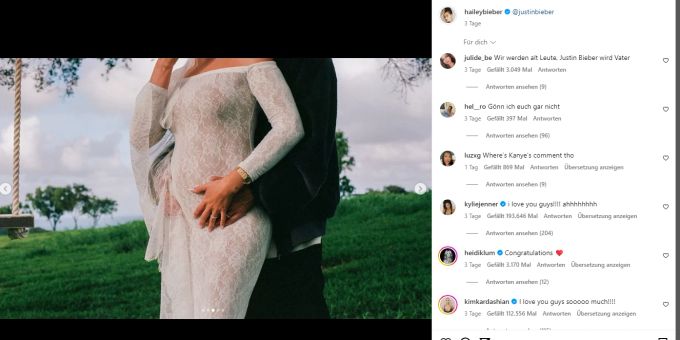 Justin und Hailey Bieber: Freude und Sorge um das erwartete Baby. Hailey Bieber