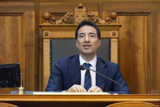 Ständeratsvizepräsident Andrea Caroni (FDP/AR) spricht während der Frühlingssession der Eidgenössischen Räte, am 4. März 2024, im Ständerat in Bern. Andrea Caroni