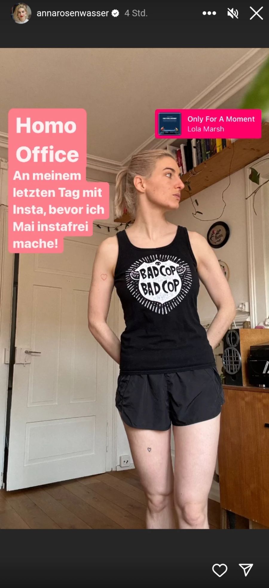 Anna Rosenwasser will im Mai ohne Instagram auskommen.