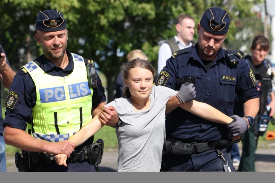 Greta Thunberg Demonstration Polizisten