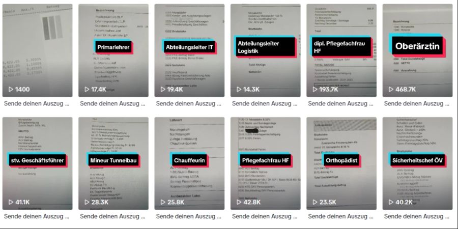 Dieser Tiktok-Account zeigt die Lohnabrechnungen der Schweizer.