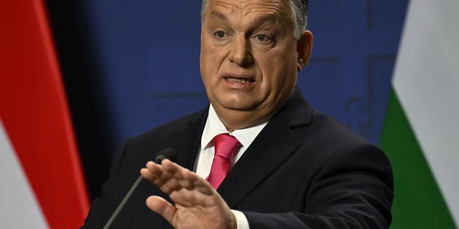 Viktor Orban, Ministerpräsident von Ungarn, reagiert während einer Pressekonferenz. Einmal im Jahr stellt sich der ungarische Regierungschef den Fragen der in- und ausländischen Medien. Foto