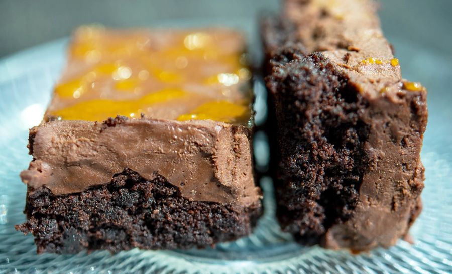 Kuchen Brownie veganer Frischkäse Schokolade