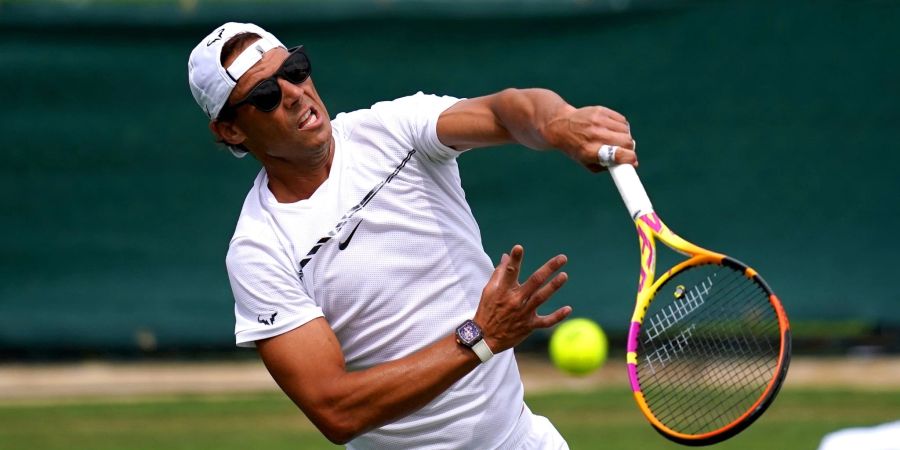 Bereit für Wimbledon: Rafael Nadal in Aktion während einer Trainingseinheit.