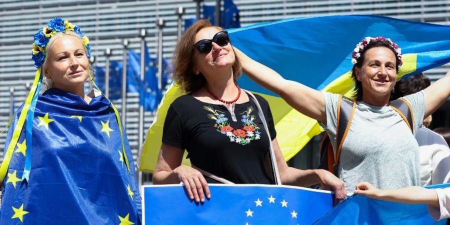 Demonstration für EU-Kandidatenstatus am in Brüssel