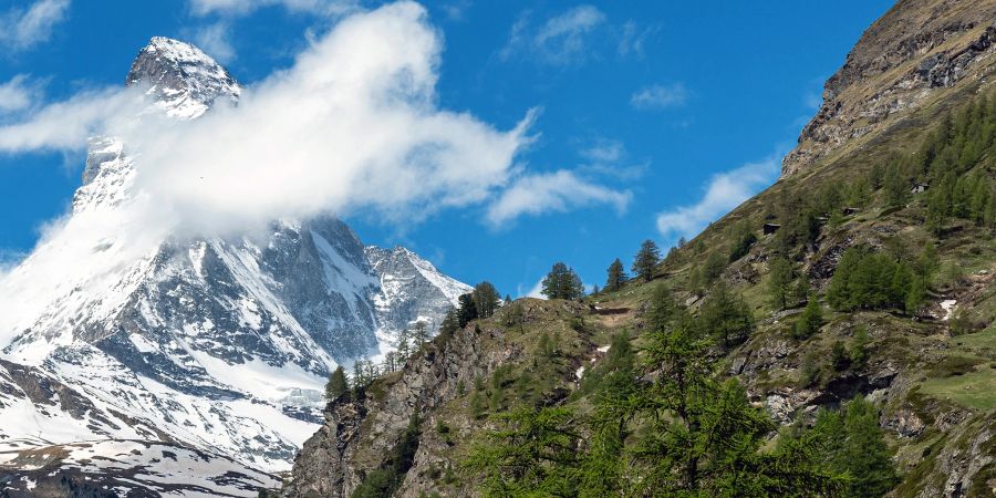 Blick auf das Matterhorn von Zermatt aus.