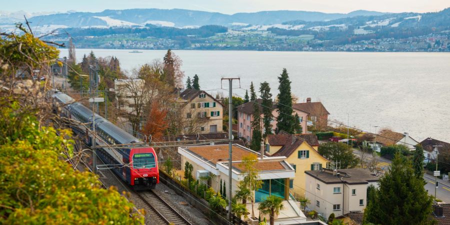 Eine Zugdurchfahrt in Herrliberg im Bezirk Meilen.