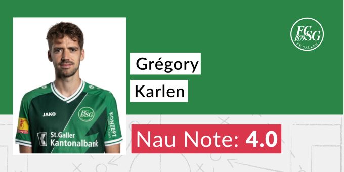 Die Nau.ch-Note für Grégory Karlen vom FC St.Gallen. FCSG