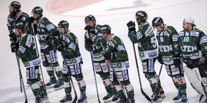 Der EHC Olten hat auch beim zweiten Finalspiel in der Swiss League gegen La Chaux-de-Fonds das Nachsehen. (KEYSTONE/Georgios Kefalas) olten swiss league