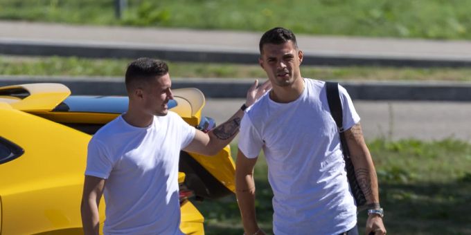 Granit Xhaka mit Bruder Taulant vor dem Nati-Zusammenzug im August 2020. Granit Xhaka