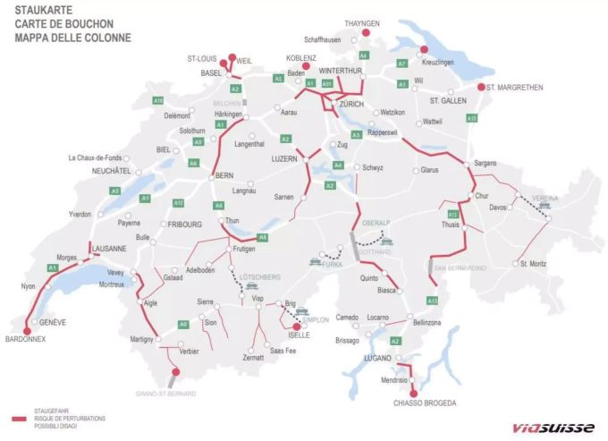 Auf diesen Strassenabschnitten soll es über die Festtage zum Stau kommen. Auf diesen Strassenabschnitten soll es über die Festtage zum Stau kommen.