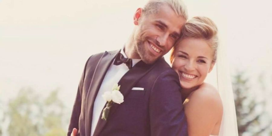 Hochzeitsfoto von Ski-Star Lara Gut und Natispieler Valon Behrami.