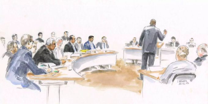 Gerichtszeichnung des Prozesses vom Februar 2017. Gerichtszeichnung des Prozesses vom Februar 2017.